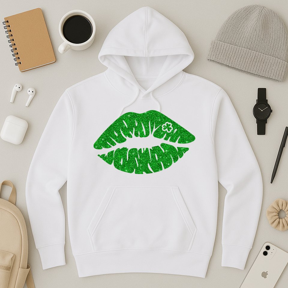 Lucky St Patrick's Day Lips Kiss Hoodie