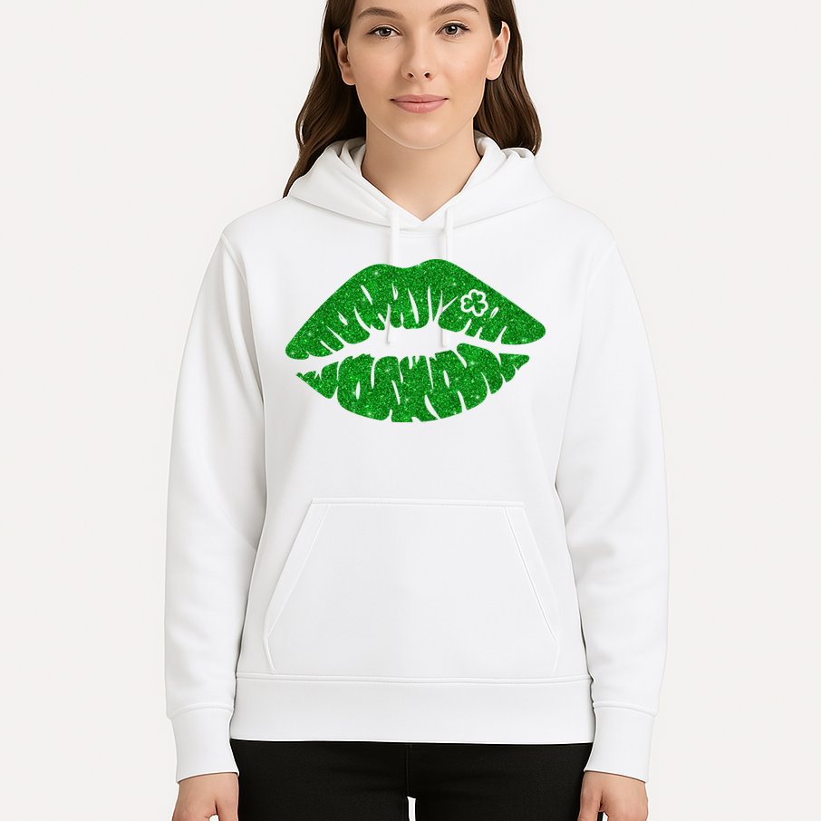 Lucky St Patrick's Day Lips Kiss Hoodie