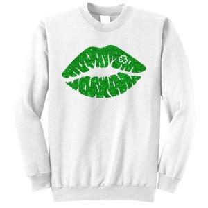 Lucky St Patrick's Day Lips Kiss Sweatshirt