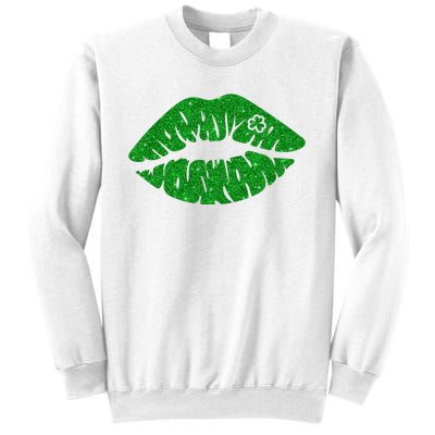 Lucky St Patrick's Day Lips Kiss Sweatshirt