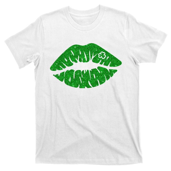 Lucky St Patrick's Day Lips Kiss T-Shirt