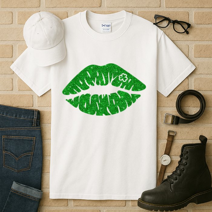 Lucky St Patrick's Day Lips Kiss Tall T-Shirt
