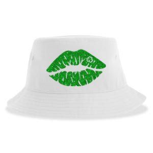 Lucky St Patrick's Day Lips Kiss Sustainable Bucket Hat