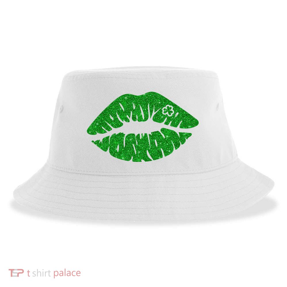 Lucky St Patrick's Day Lips Kiss Sustainable Bucket Hat