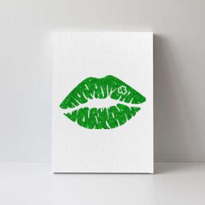 Lucky St Patrick's Day Lips Kiss Canvas