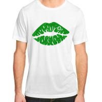 Lucky St Patrick's Day Lips Kiss Adult ChromaSoft Performance T-Shirt