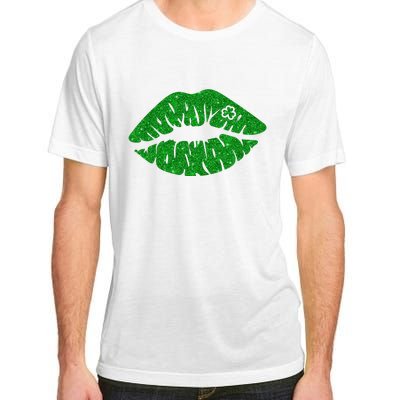 Lucky St Patrick's Day Lips Kiss Adult ChromaSoft Performance T-Shirt