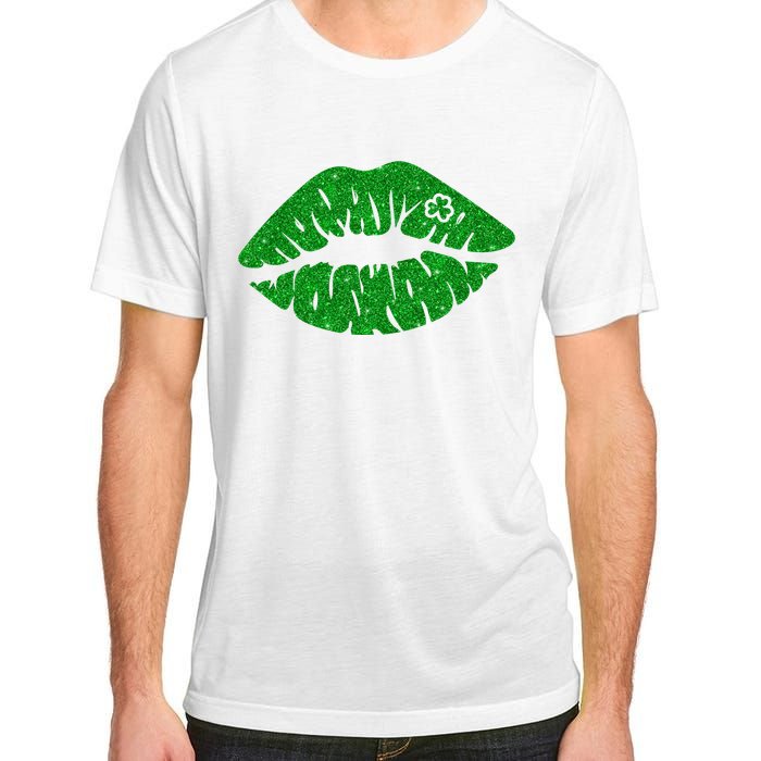 Lucky St Patrick's Day Lips Kiss Adult ChromaSoft Performance T-Shirt