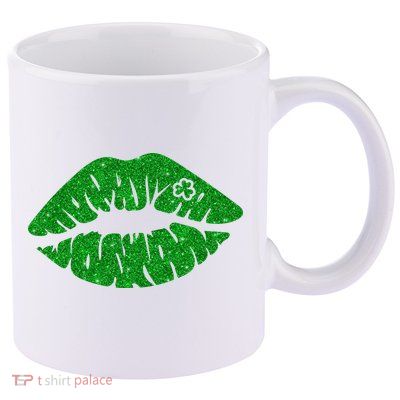 Lucky St Patrick's Day Lips Kiss 11oz C Handle Ceramic Mug