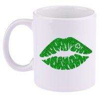 Lucky St Patrick's Day Lips Kiss 11oz C Handle Ceramic Mug