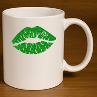 Lucky St Patrick's Day Lips Kiss 11oz C Handle Ceramic Mug