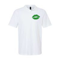 Lucky St Patrick's Day Lips Kiss Softstyle Adult Sport Polo