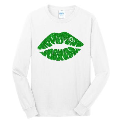 Lucky St Patrick's Day Lips Kiss Tall Long Sleeve T-Shirt