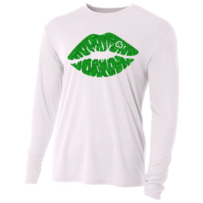 Lucky St Patrick's Day Lips Kiss Cooling Performance Long Sleeve Crew