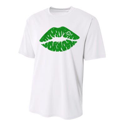 Lucky St Patrick's Day Lips Kiss Performance Sprint T-Shirt