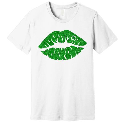 Lucky St Patrick's Day Lips Kiss Premium T-Shirt