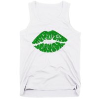 Lucky St Patrick's Day Lips Kiss Tank Top