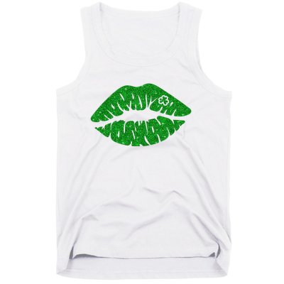 Lucky St Patrick's Day Lips Kiss Tank Top