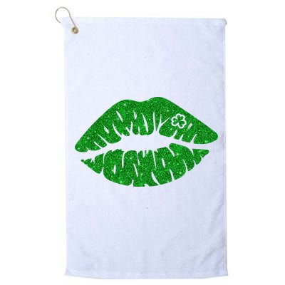 Lucky St Patrick's Day Lips Kiss Golf Towel
