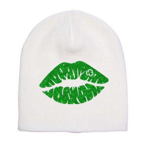 Lucky St Patrick's Day Lips Kiss Short Acrylic Beanie