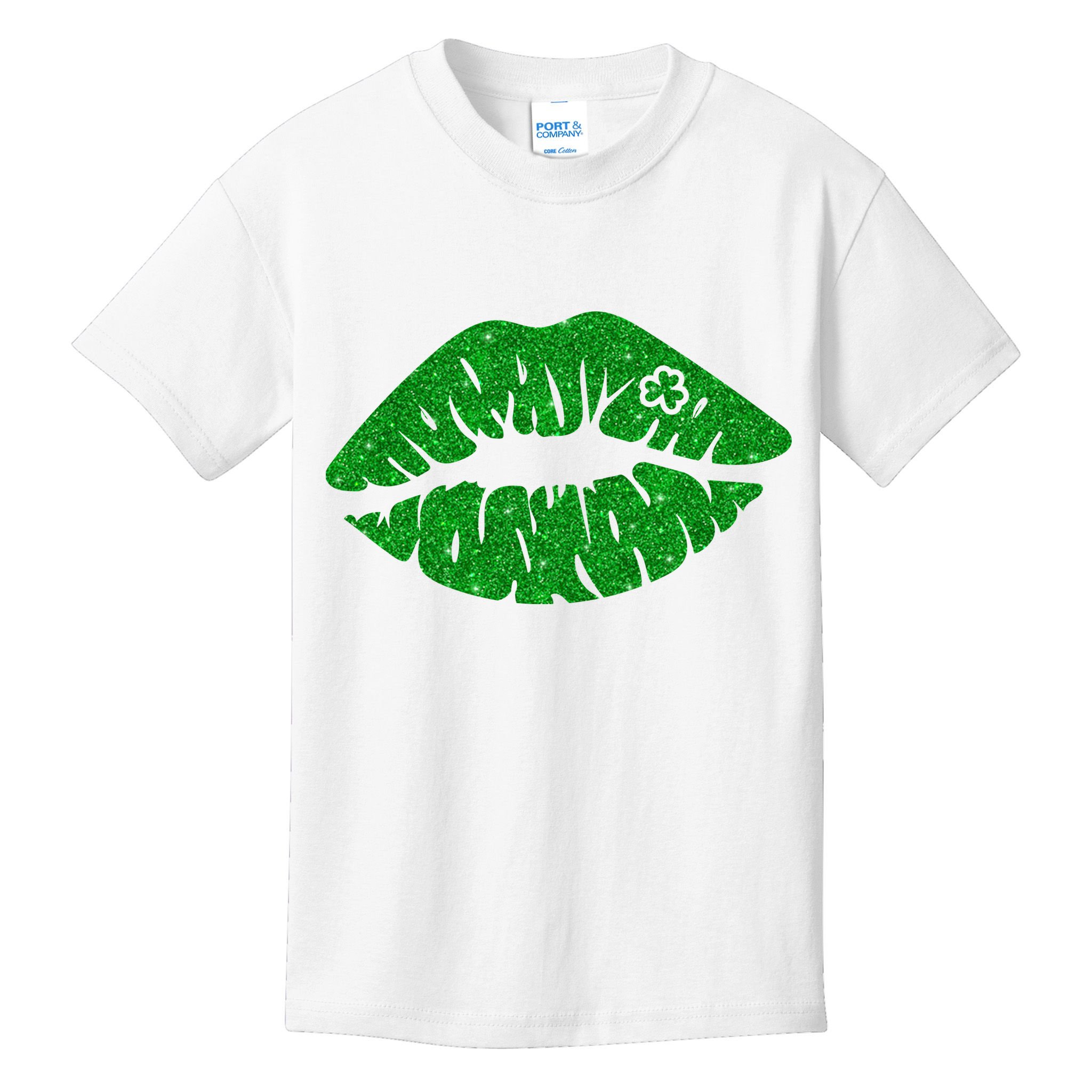 Lucky St Patrick's Day Lips Kiss Kids T-Shirt