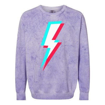 Lightning Symbol Power Electricity Bolt Graphic Colorblast Crewneck Sweatshirt