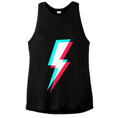 Lightning Symbol Power Electricity Bolt Graphic Ladies PosiCharge Tri-Blend Wicking Tank