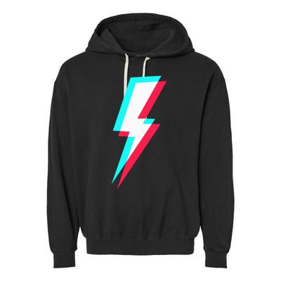 Lightning Symbol Power Electricity Bolt Graphic Garment-Dyed Fleece Hoodie