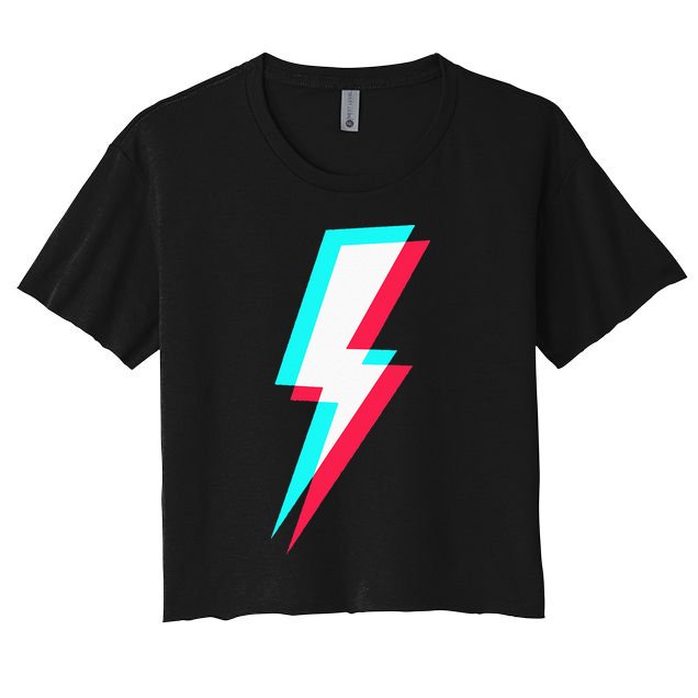 Lightning Symbol Power Electricity Bolt Graphic Crop Top