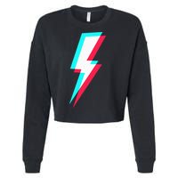 Lightning Symbol Power Electricity Bolt Graphic Cropped Pullover Crew