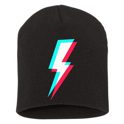 Lightning Symbol Power Electricity Bolt Graphic Short Acrylic Beanie