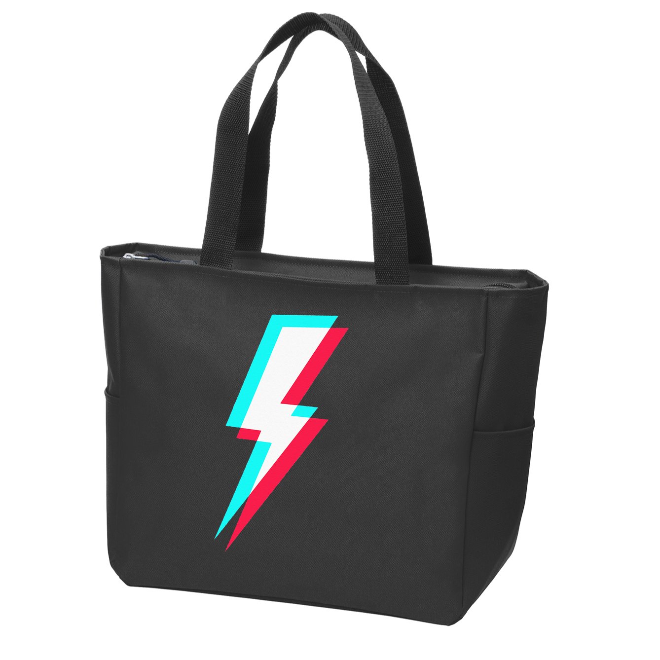 Lightning Symbol Power Electricity Bolt Graphic Zip Tote Bag