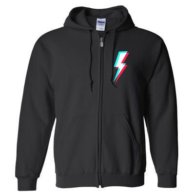 Lightning Symbol Power Electricity Bolt Graphic Full Zip Hoodie