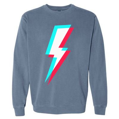 Lightning Symbol Power Electricity Bolt Graphic Garment-Dyed Sweatshirt