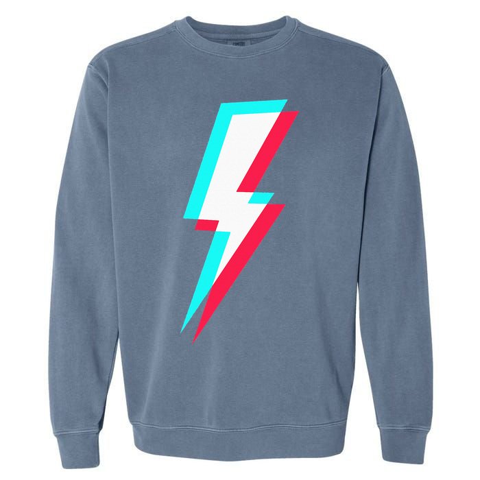 Lightning Symbol Power Electricity Bolt Graphic Garment-Dyed Sweatshirt