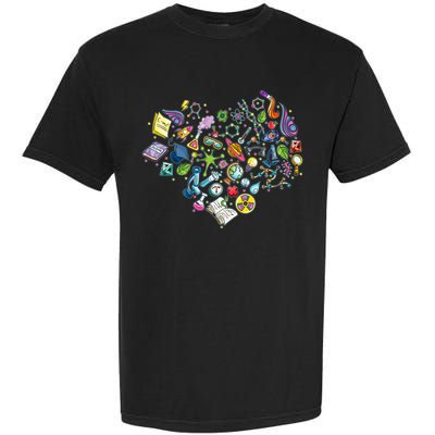 Love Science Pattern Heart Garment-Dyed Heavyweight T-Shirt