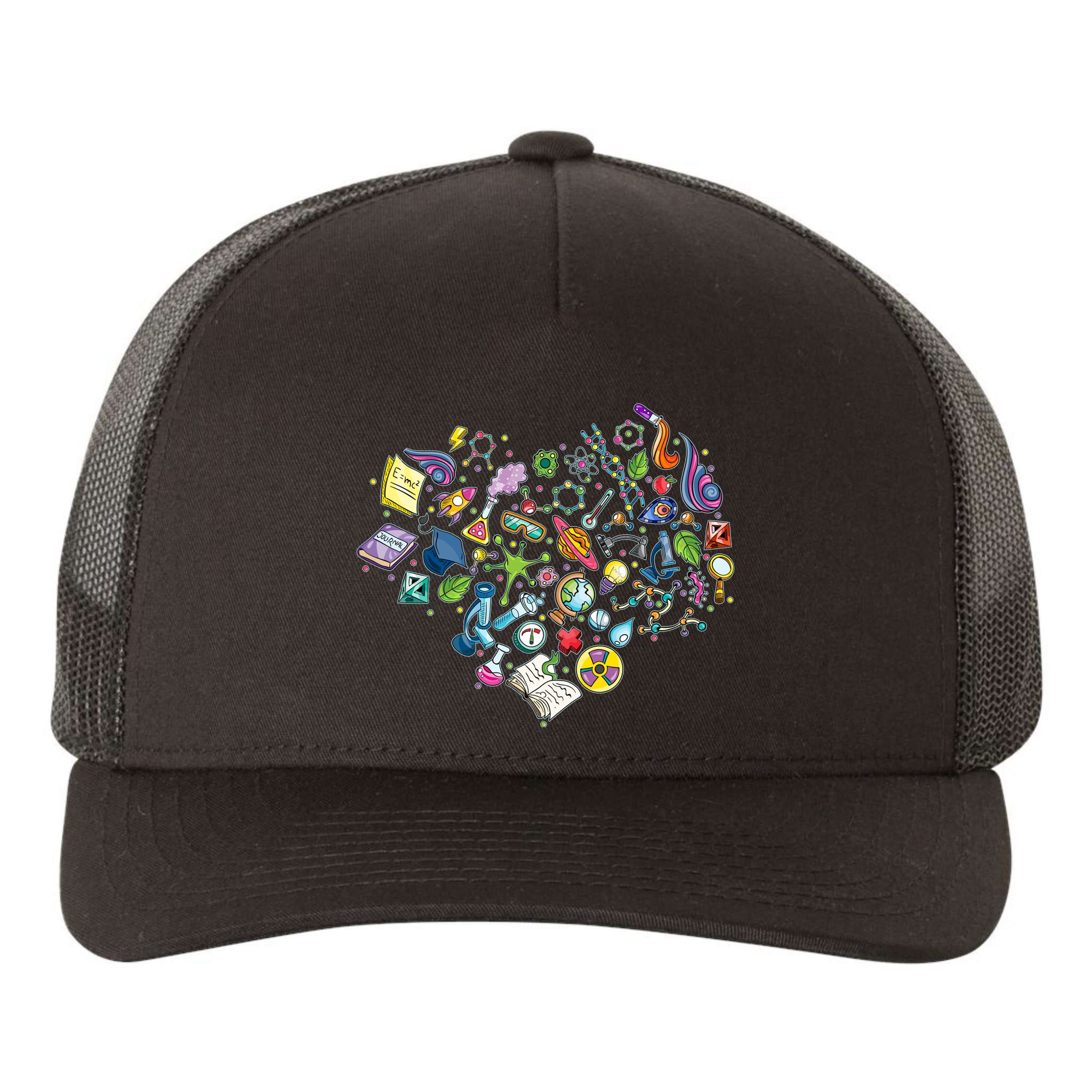 Love Science Pattern Heart Yupoong Adult 5-Panel Trucker Hat