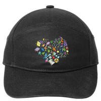 Love Science Pattern Heart 7-Panel Snapback Hat