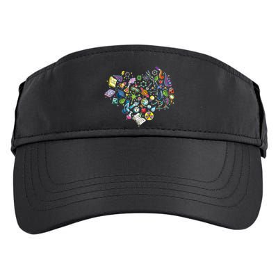 Love Science Pattern Heart Adult Drive Performance Visor