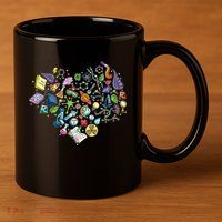 Love Science Pattern Heart 11oz C Handle Ceramic Mug