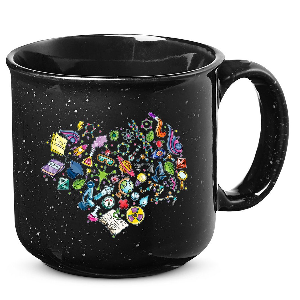 Love Science Pattern Heart 15oz Campfire Ceramic Mug