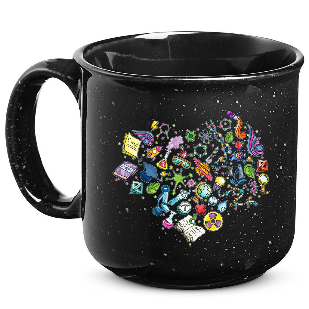 Love Science Pattern Heart 15oz Campfire Ceramic Mug