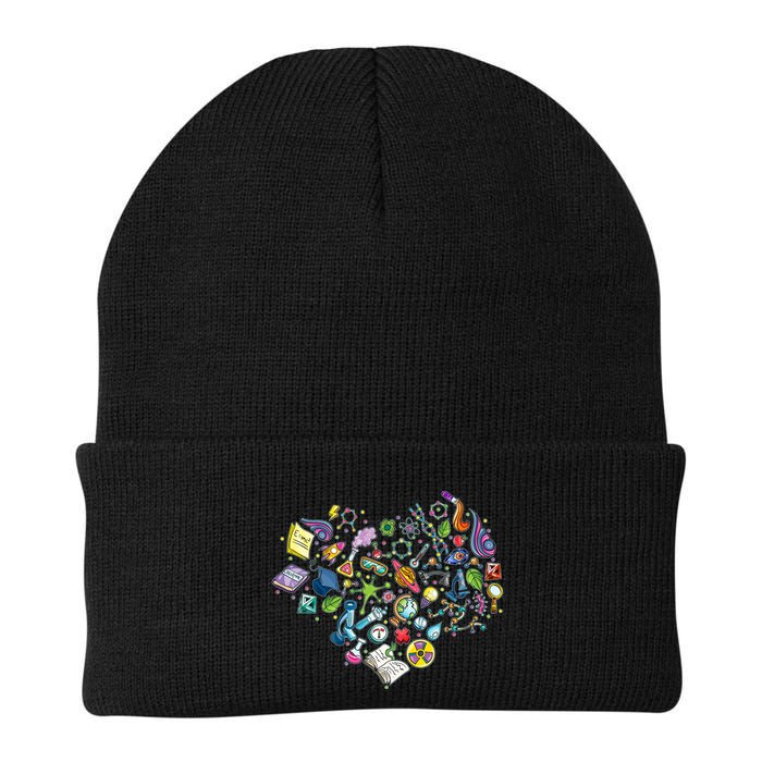 Love Science Pattern Heart Beanie