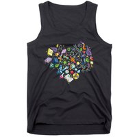 Love Science Pattern Heart Tank Top