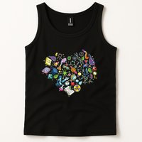 Love Science Pattern Heart Tank Top