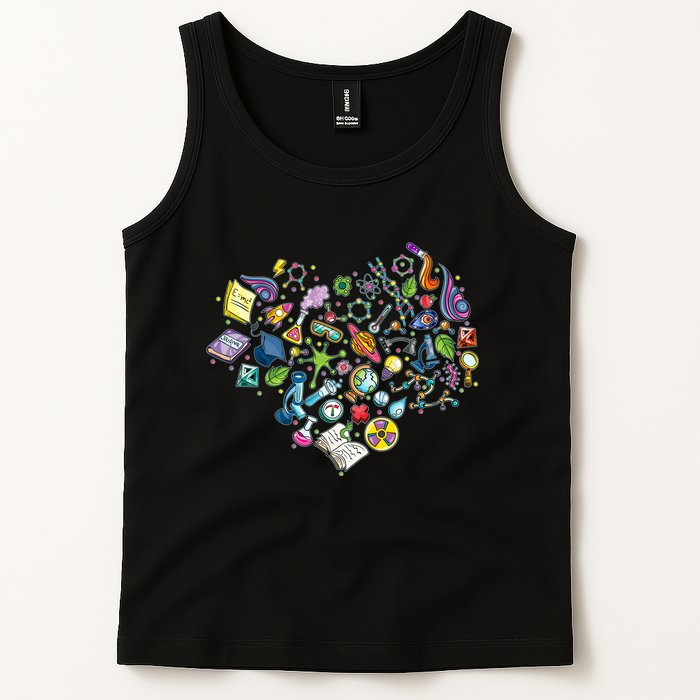 Love Science Pattern Heart Tank Top