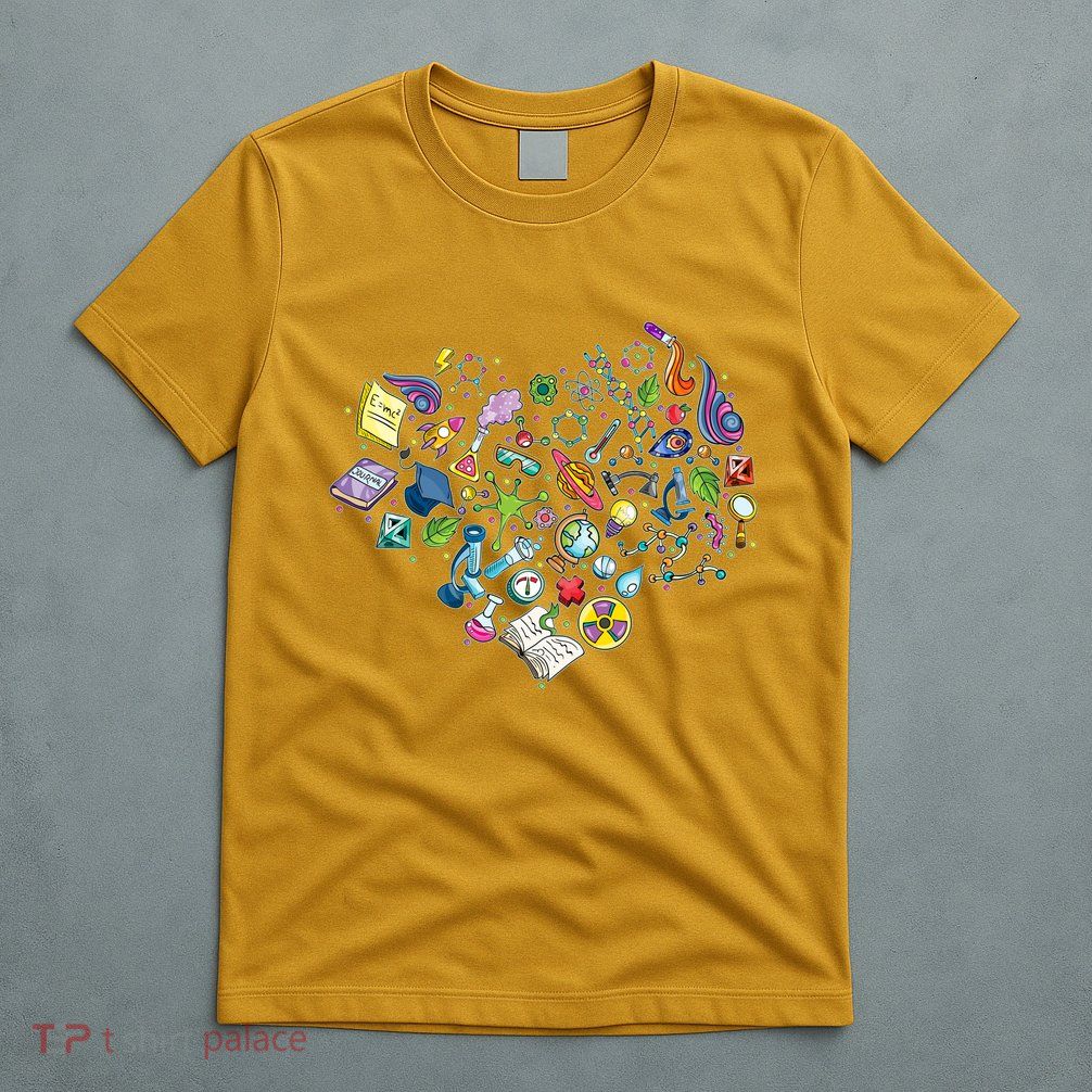 Love Science Pattern Heart T-Shirt