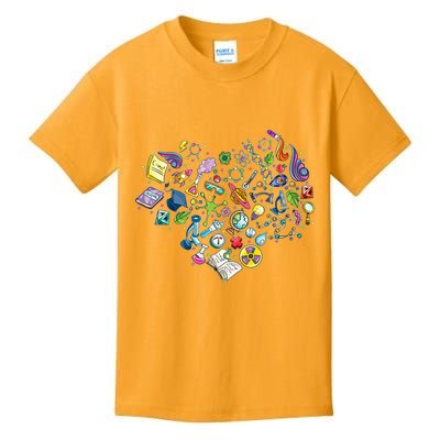 Love Science Pattern Heart Kids T-Shirt