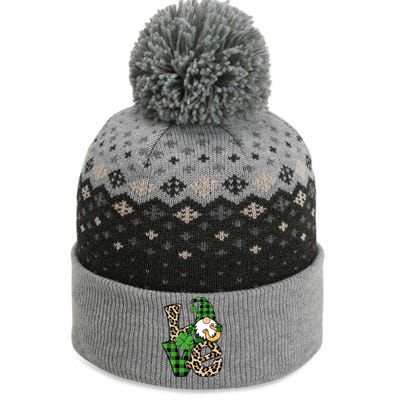 Love St Patricks Day Leopard Checkered Irish Gnome The Baniff Cuffed Pom Beanie