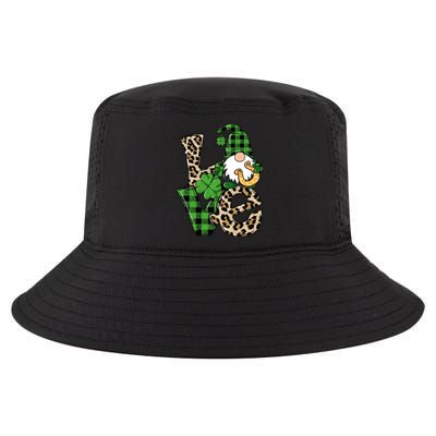 Love St Patricks Day Leopard Checkered Irish Gnome Cool Comfort Performance Bucket Hat